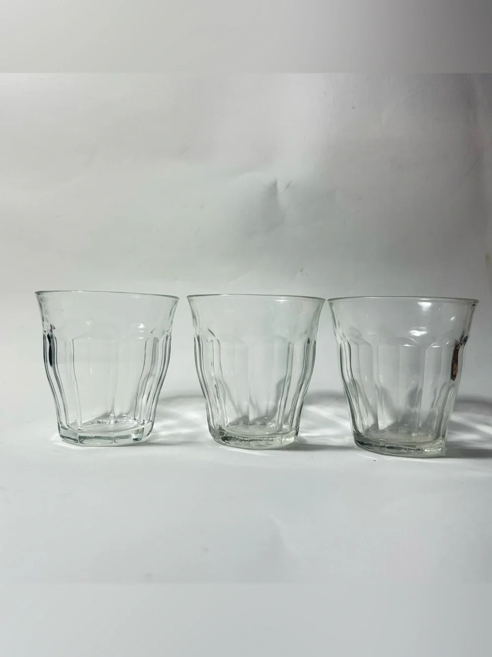 3 Vintage Duralex Picardie Glasses Clear 3.25” 8.4cm 20cl 6.75 oz Made In France